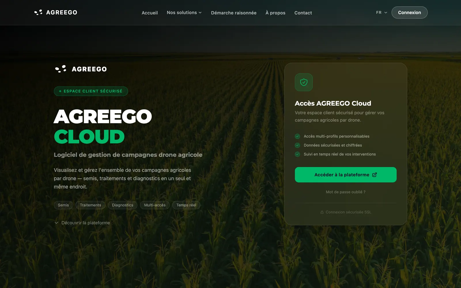 AGREEGO Cloud presentation page
