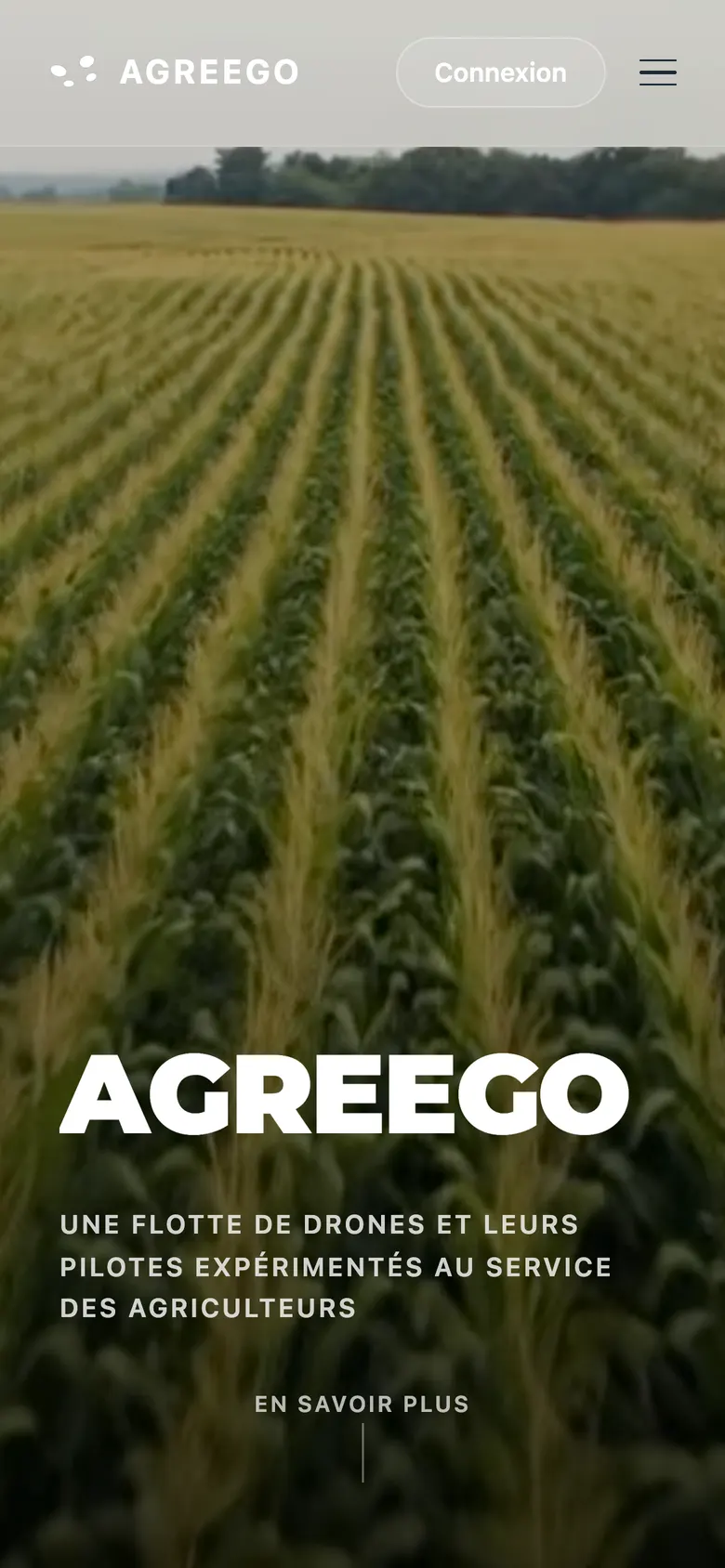 AGREEGO home page on mobile