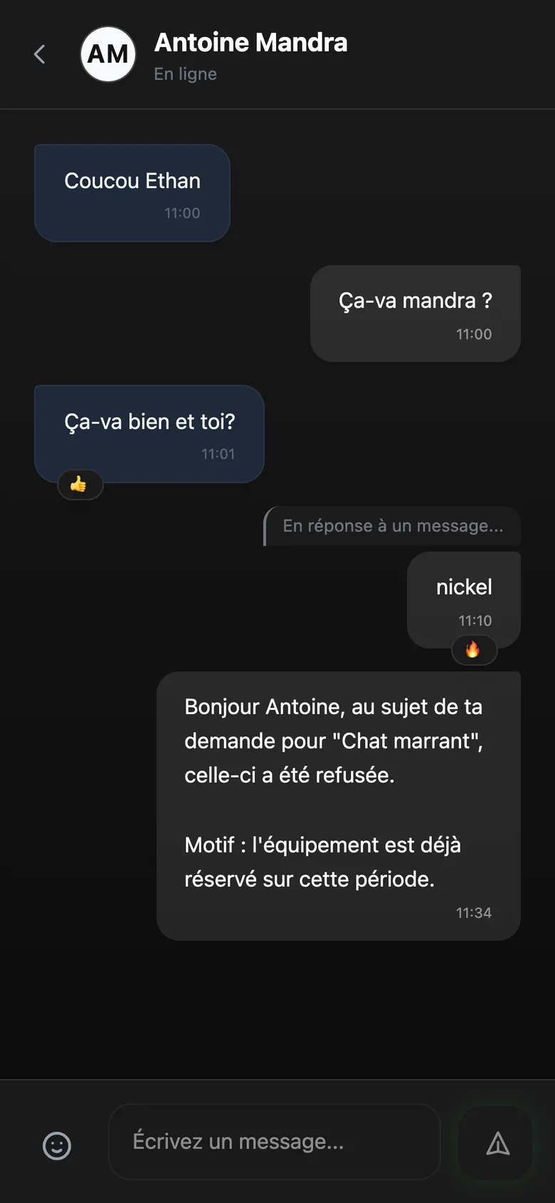 Conversation on mobile